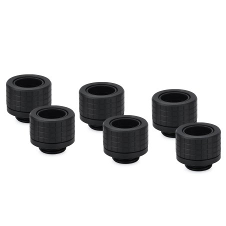 Thermal Grizzly DeltaMate Fitting, Messing, G1/4”-Gewinde - schwarz, HT14, 6er-Pack