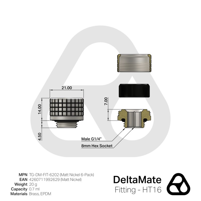 Thermal Grizzly DeltaMate Fitting ? HT16 Matt Nickel