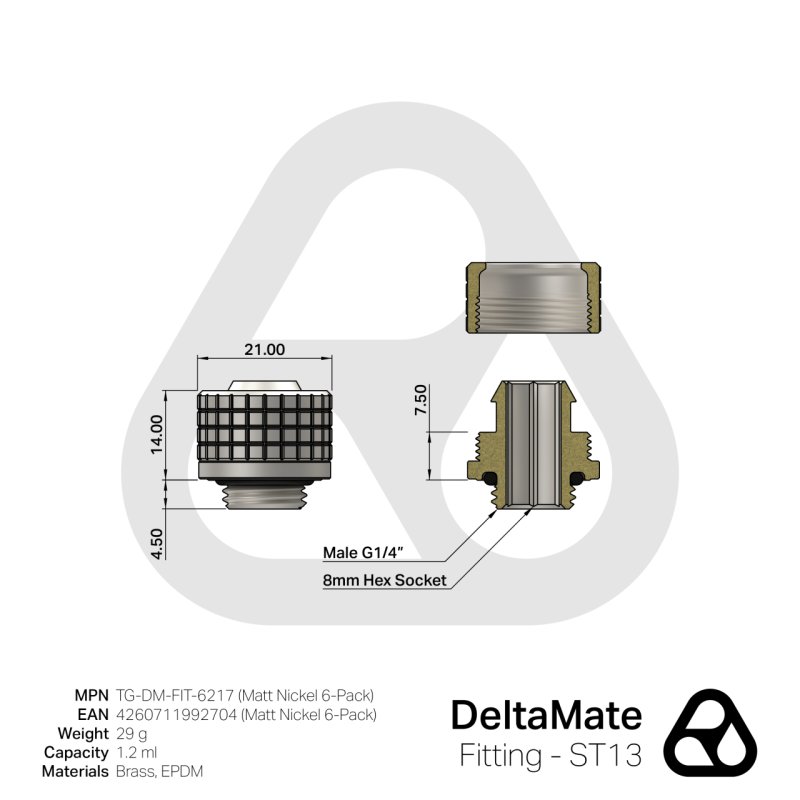 Thermal Grizzly DeltaMate Fitting ? ST13 Matt Nickel