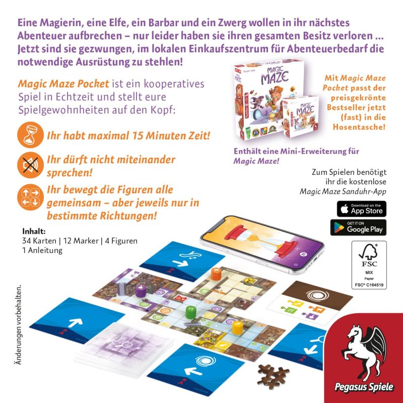Pegasus Magic Maze Pocket 15 min Board game Family