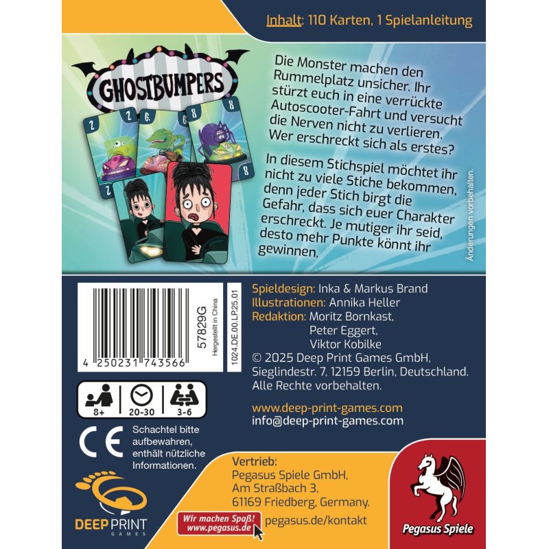 Pegasus Ghostbumpers 30 min Card Game Family