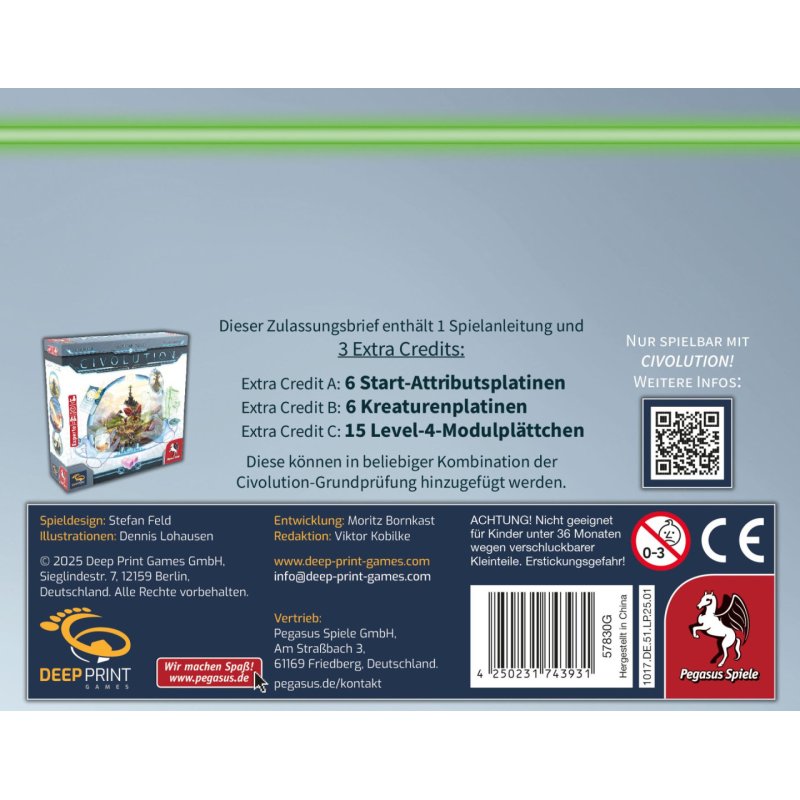 Pegasus Civolution: Acceptance Letter Jeu de société
