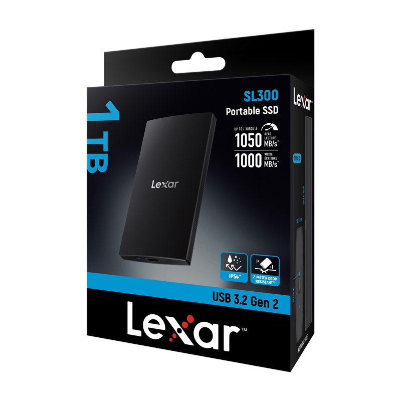 Disque SSD externe Lexar SL300 - 1To (Noir)