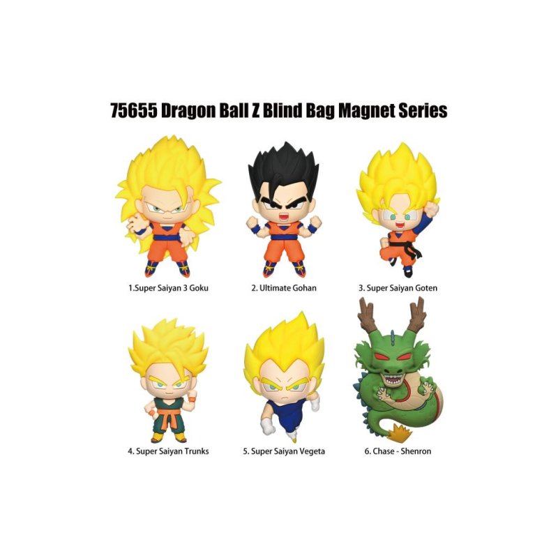 DRAGON BALL Z -Serie 1 -3D Foam Magnets in blind bags (Display 12 Pcs)