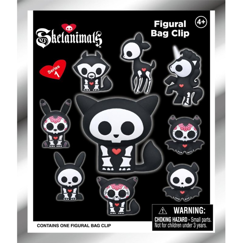 SKELANIMALS - Series 1 - 3D Foam Bag Clip (Display 24 Pcs)