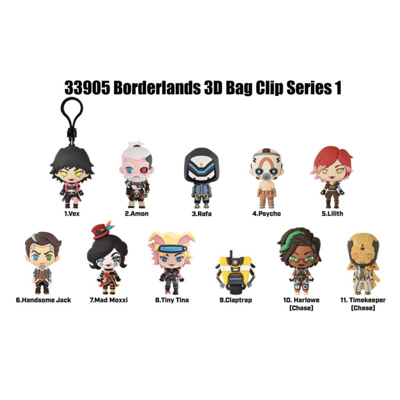 BORDERLANDS - Series 1 - 3D Foam Bag Clip (Display 24 Pcs)