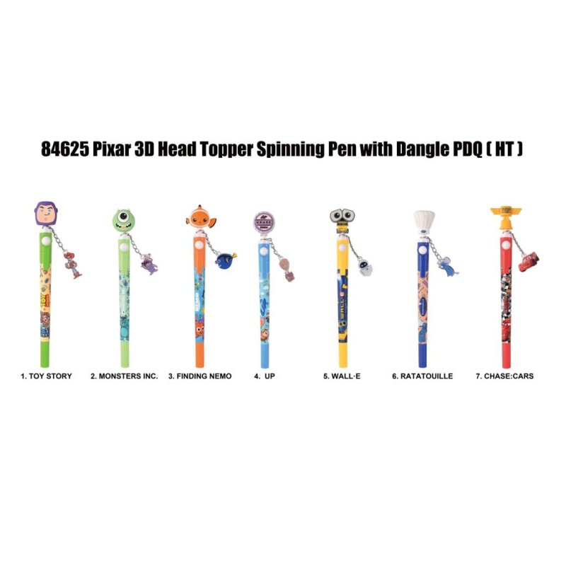 PIXAR - Stylo rotatif 3D Head Topper (Display de 12 pcs)