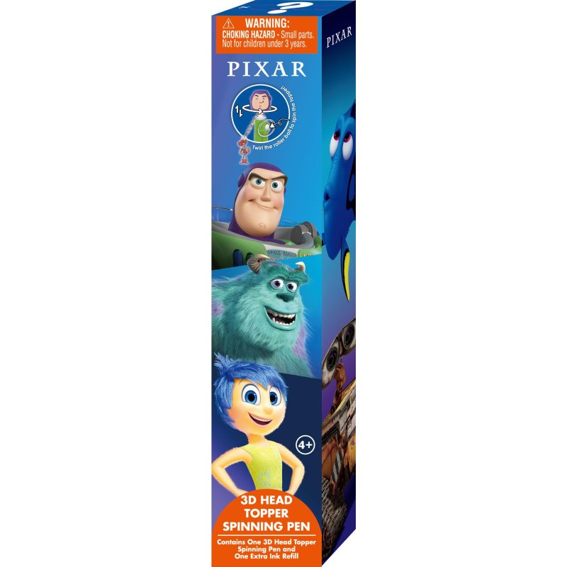 PIXAR - Stylo rotatif 3D Head Topper (Display de 12 pcs)
