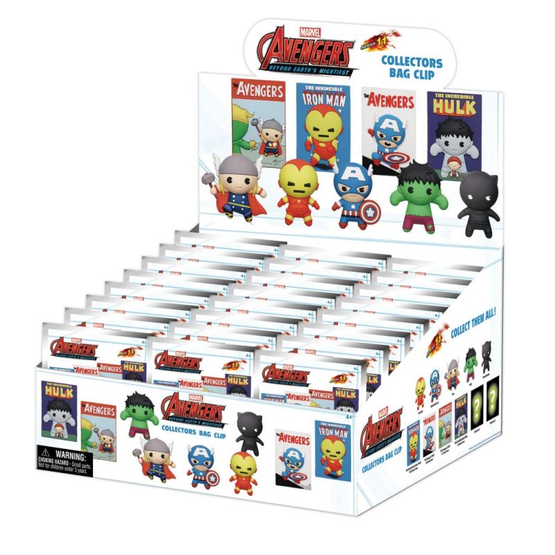 AVENGERS 60TH COMIC - Series 1 - 3D Foam Bag Clip (Display 24 Pcs)