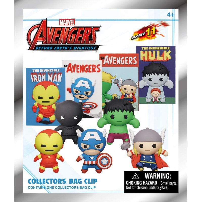 AVENGERS 60TH COMIC - Series 1 - 3D Foam Bag Clip (Display 24 Pcs)