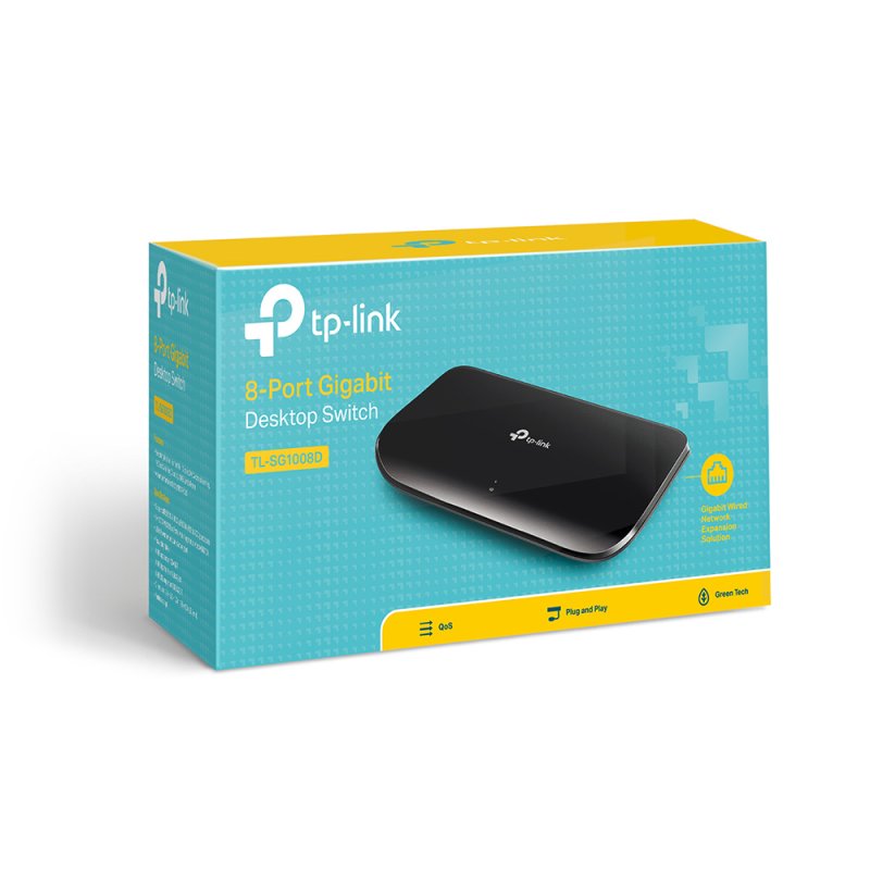 TP-Link TL-SG1008D Non-géré Gigabit Ethernet (10/100/1000) Noir