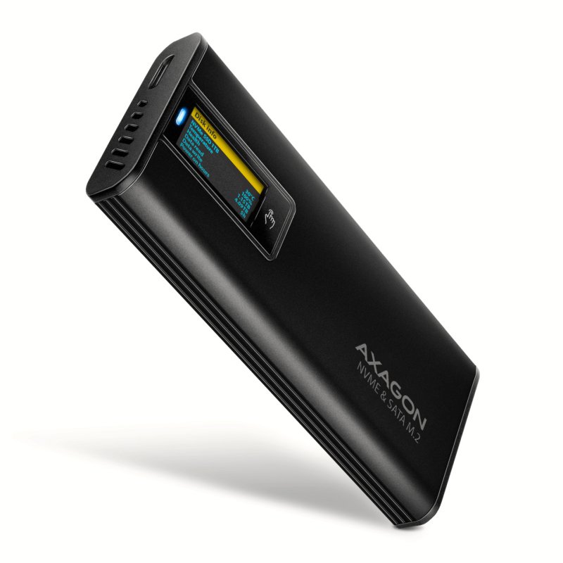 Axagon EEM2-SD2B Boîtier de disques de stockage Enceinte ssd Noir M.2