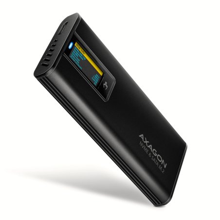 Axagon EEM2-SD2B Boîtier de disques de stockage Enceinte ssd Noir M.2