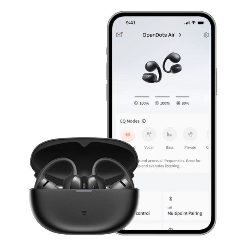 ECOUTEURS TWS CONDUCTION AERIENNE EAR RING OPEN DOTS AIR NOIR