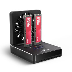 AXAGON ADSA-M2C22 Docking Station, Dual-SSD-Klonfunktion, USB-C 3.2 20 Gbit/s
