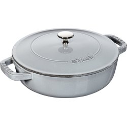 STAUB Cast Iron Braising Pan with Lid 24 cm Graphite