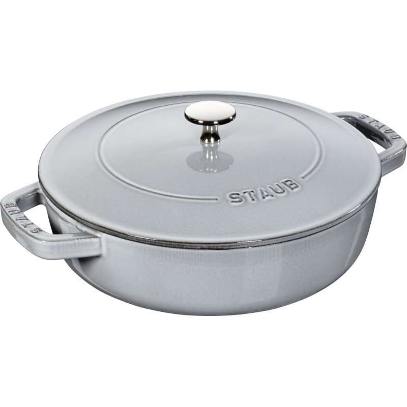 STAUB Cast Iron Braising Pan with Lid 24 cm Graphite