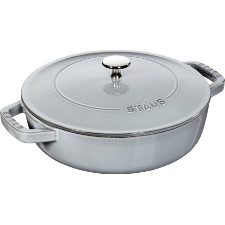 STAUB Cast Iron Braising Pan with Lid 24 cm Graphite