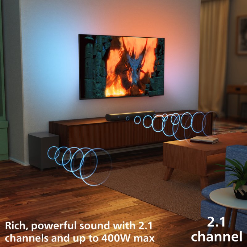 — Barre de son 2.1 compacte immersive Dolby Atmos *