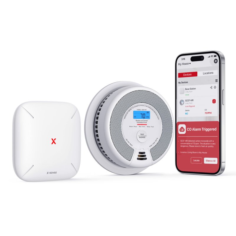 X-Sense SC07-MR smart smoke detector Photoelectrical reflection detector Interconnectable Wireless connection