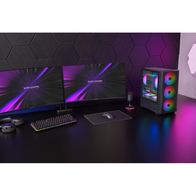 Mars Gaming MCQUANTUM computer case Midi Tower Black