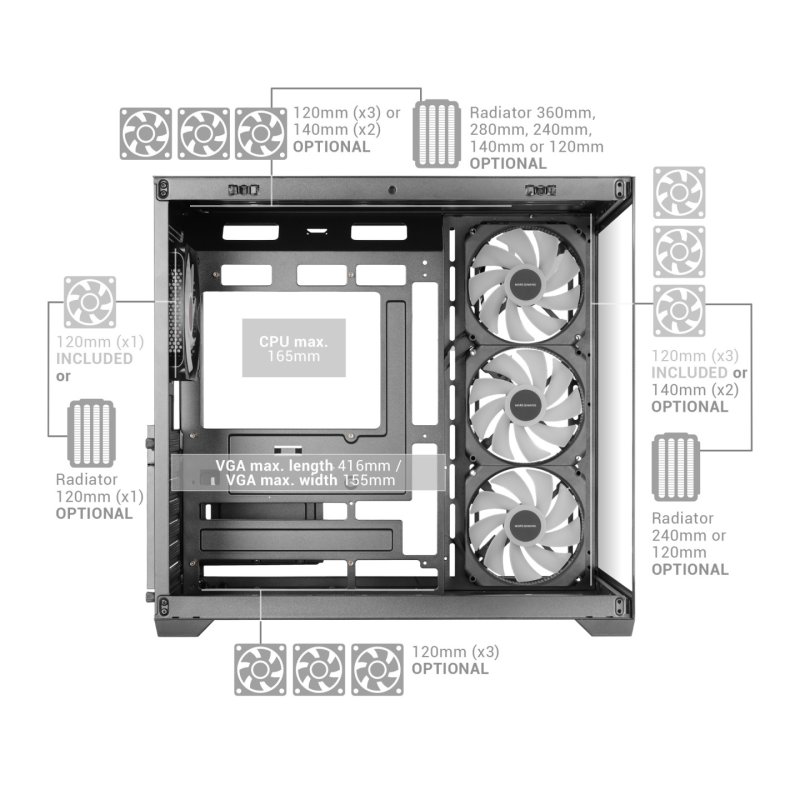 Mars Gaming MCV5 unité centrale Midi Tower Noir
