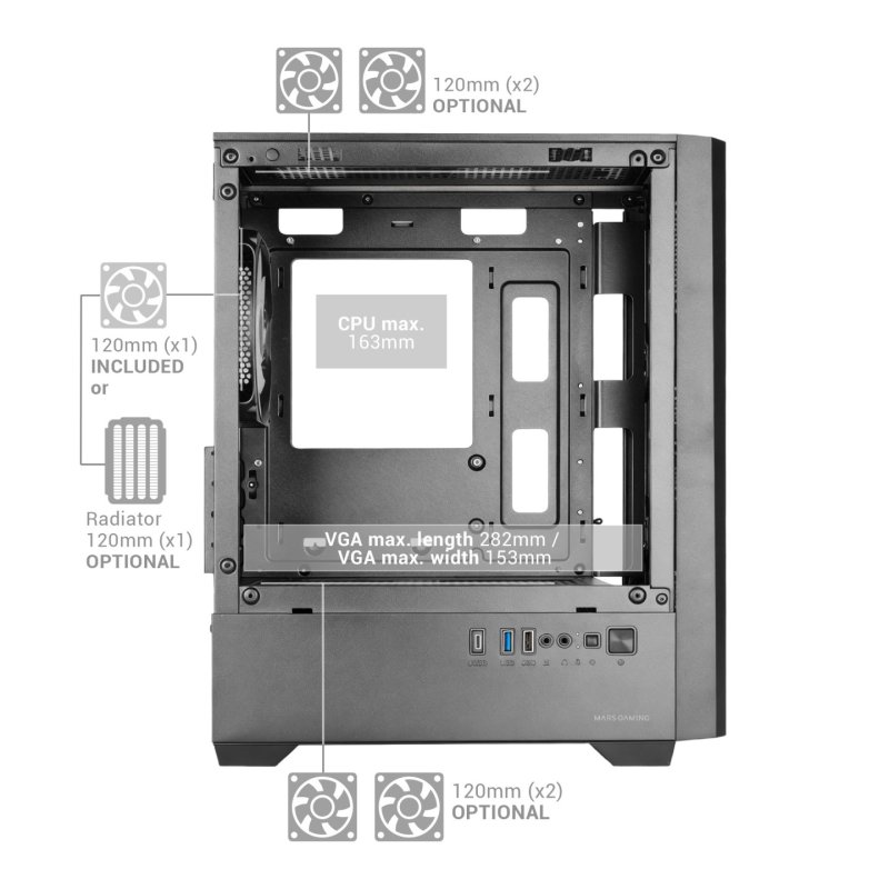 Mars Gaming MCVECTOR unité centrale Mini Tower Noir