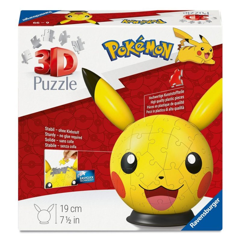Puzzle 72 pièces rond Pikachu Pokémon