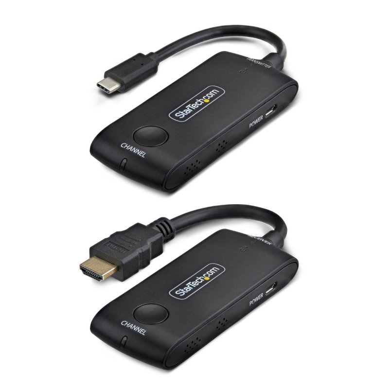 StarTech.com 4KUSBC-WIRELESS-65FT extension audio/video Émetteur et récepteur AV Noir