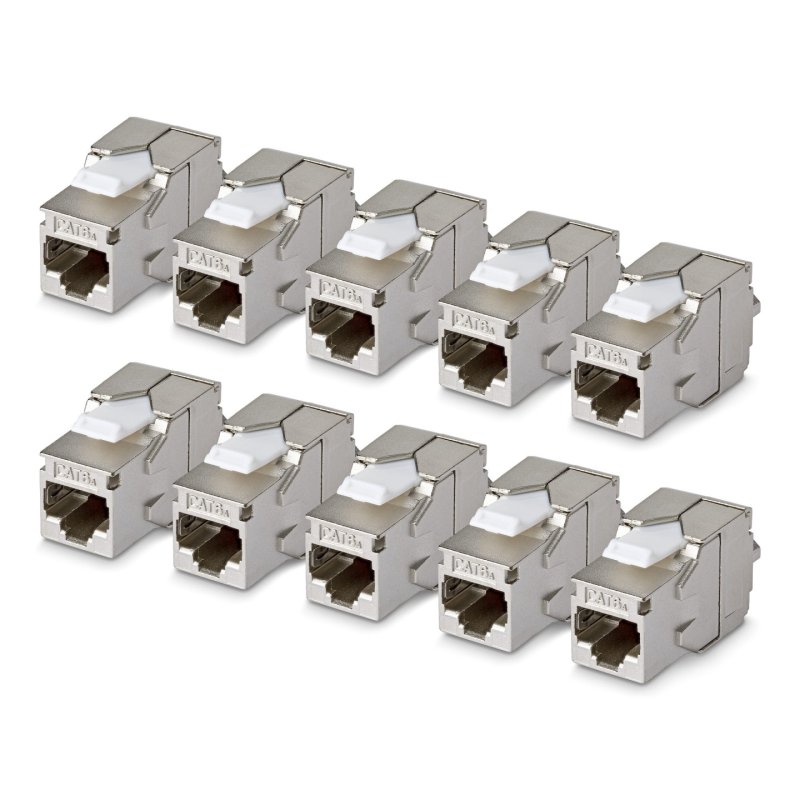 Cat6a Keystone Jack 10-Pack 180-Deg