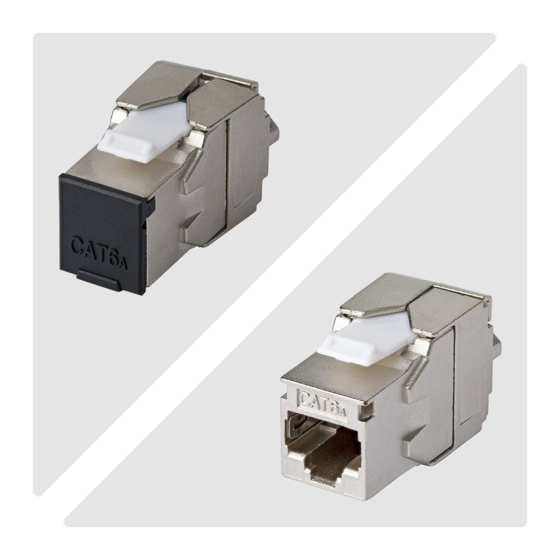 Cat6a Keystone Jack 10-Pack 180-Deg