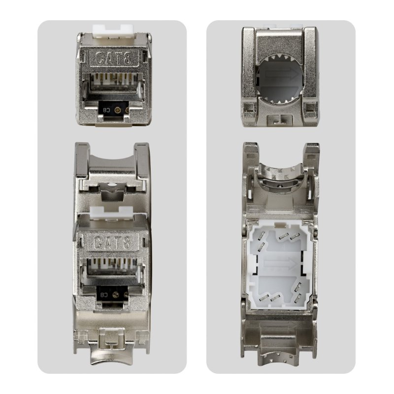Cat8 Keystone Jack 6-Pack 180-Deg