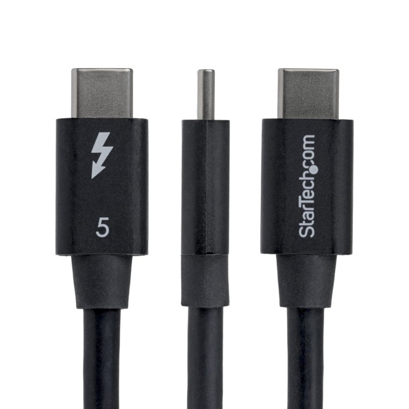 StarTech.com 2.6ft (80cm) Right Angle Thunderbolt 5 Cable, 80Gbps/Up to 120Gbps, 240W PD, 8K 60Hz, Certified