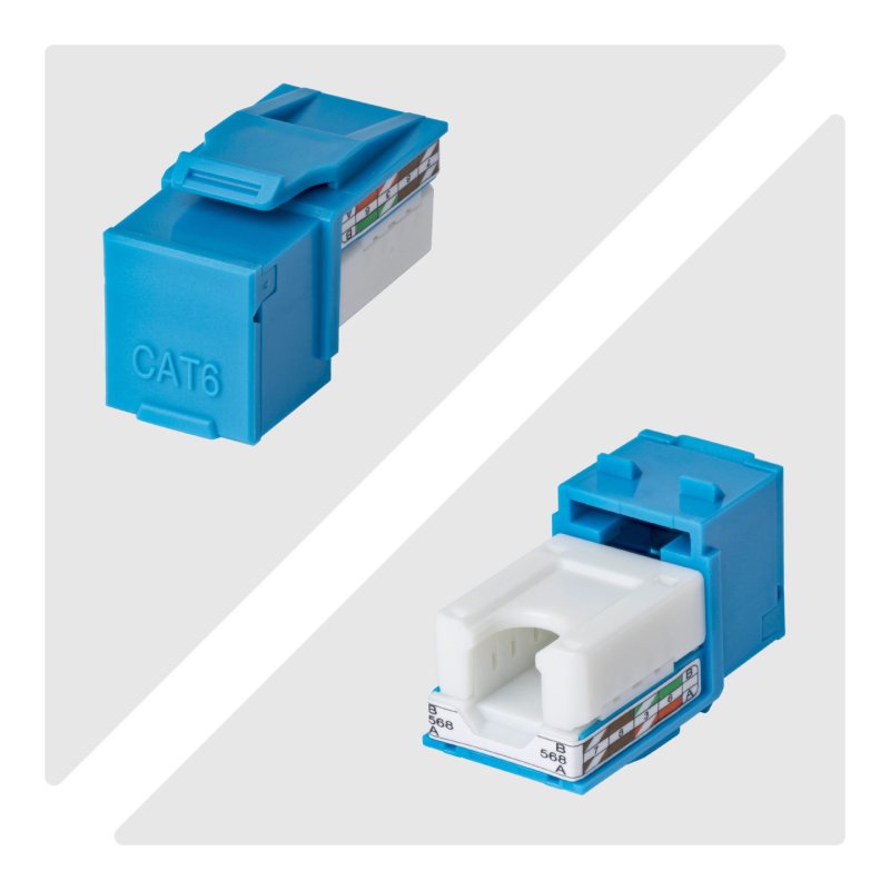 StarTech.com Cat6 Keystone Jack, 24-Pack RJ45 Ethernet Keystone Jacks, UTP Cat6 Wall Jack, 90-Degree 110 Punch Down,