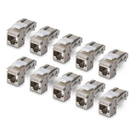 Cat6a Keystone Jack 10-Pack 90-Deg