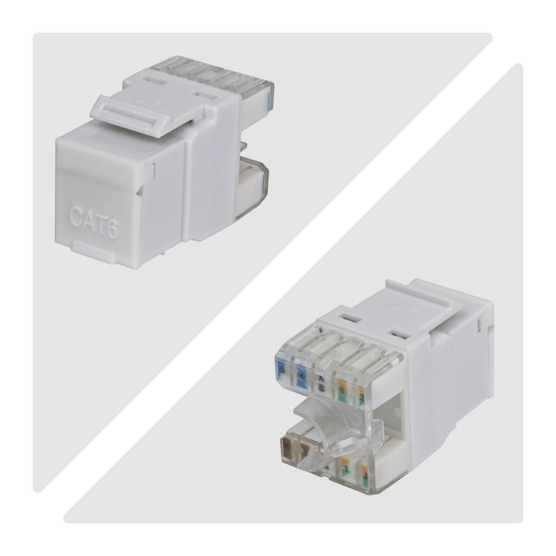 StarTech.com Cat6 Keystone Jack, 24-Pack RJ45 Ethernet Keystone Jacks, UTP Cat6 Wall Jack, 180-Degree 110 Punch Down,