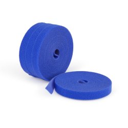 StarTech.com 4-pack 15ft (4.6m) Hook and Loop Roll, 0.5in Wide, Blue, Cut-to-Size Reusable Cable Ties, Fastener Tape,