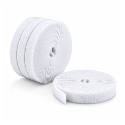 StarTech.com Lot de 4 Rouleaux de Ruban Auto-Agrippant de 4,6m, Largeur 12mm, Blanc, Attaches de Câbles Réutilisables