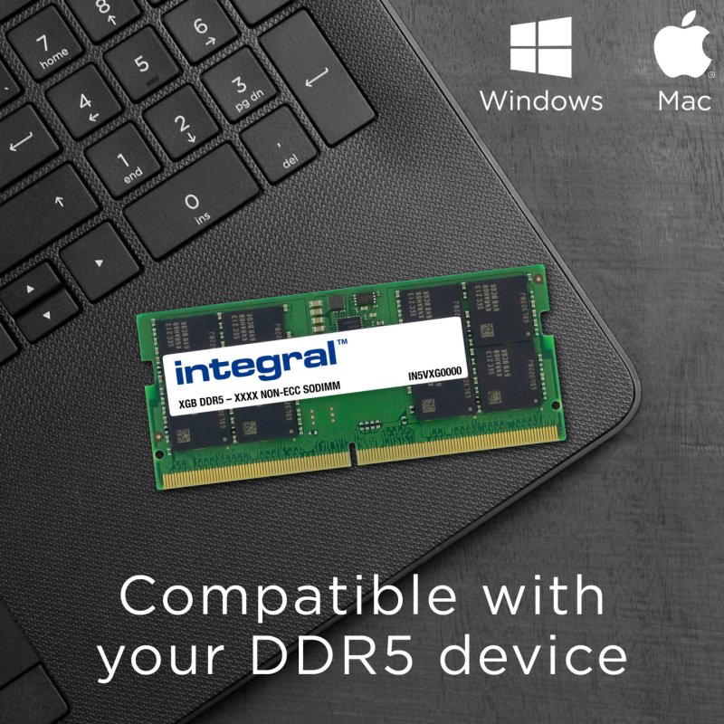 Integral IN5V32GNJRDXK2 module de mémoire 64 Go 2 x 32 Go DDR5 262-pin SO-DIMM
