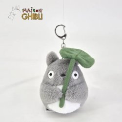 MON VOISIN TOTORO - Totoro gris feuille - Porte-clé peluche Nakayoshi