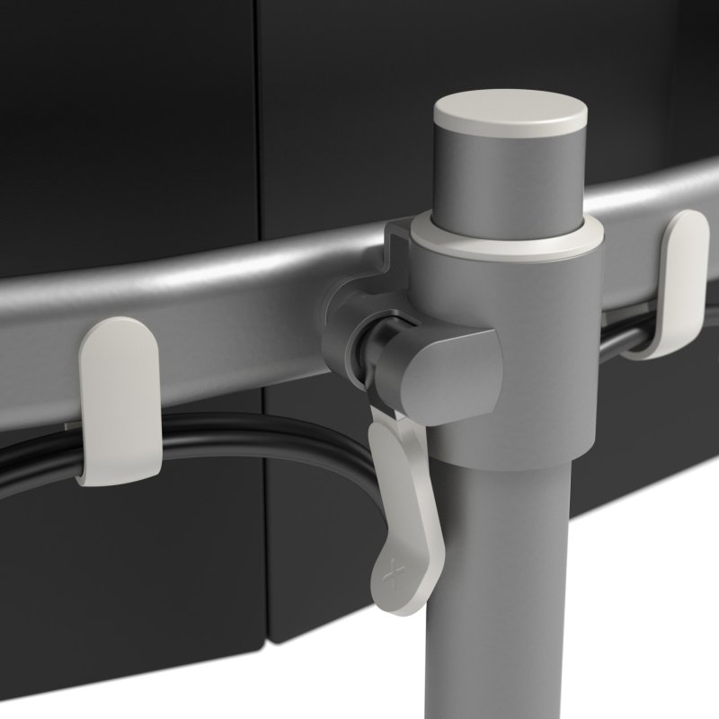 DATAFLEX Desk mount for 2 screens 52.642 silver