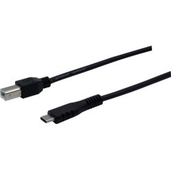 USB2.0 Type c male to B male, 1.8m ,black PVC