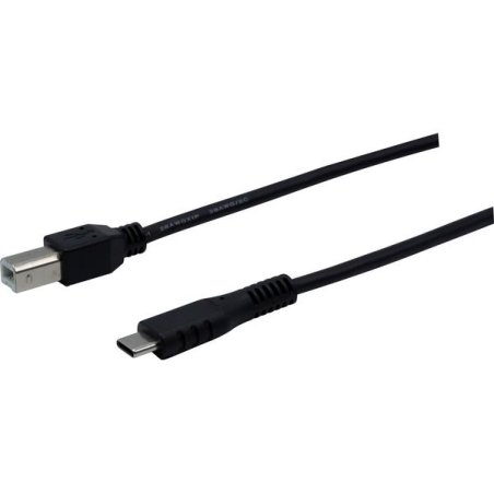 USB2.0 Type c male to B male, 1.8m ,black PVC