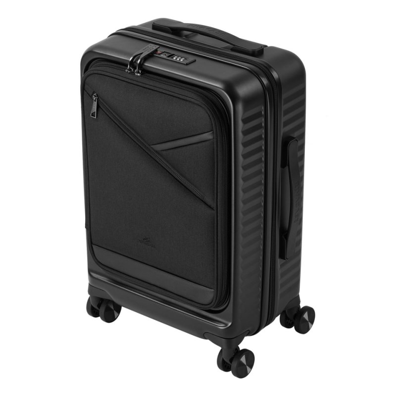 Rivacase Clark Trolley Hard shell Black 34 L Aluminium, Polycarbonate (PC), Polyester