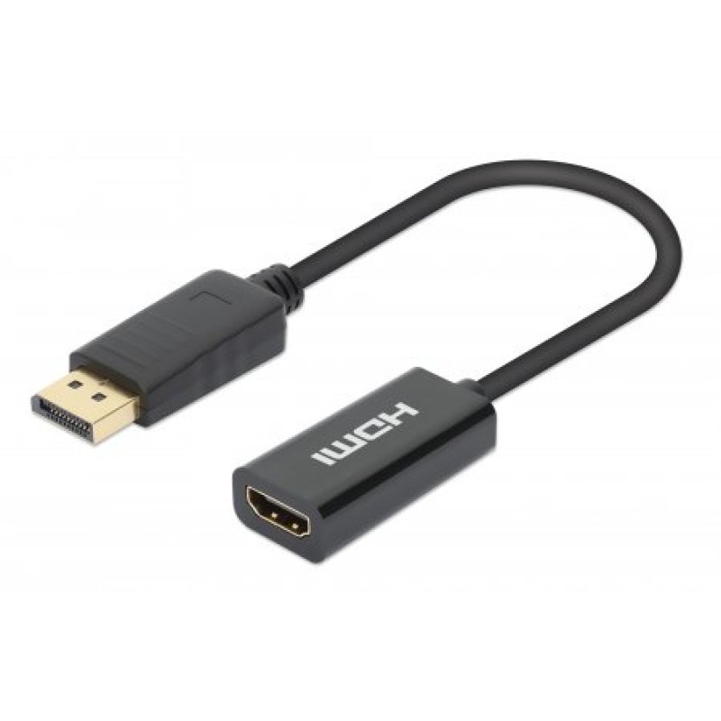 MANHATTAN 4K60Hz Aktiver DisplayPort auf HDMI-Adapter DisplayPort-Stecker auf HDMI-Buchse Kabeladapter mit Dongle