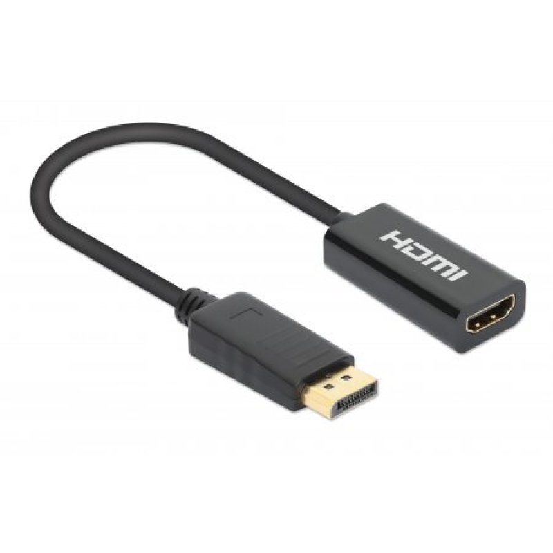 MANHATTAN 4K60Hz Aktiver DisplayPort auf HDMI-Adapter DisplayPort-Stecker auf HDMI-Buchse Kabeladapter mit Dongle