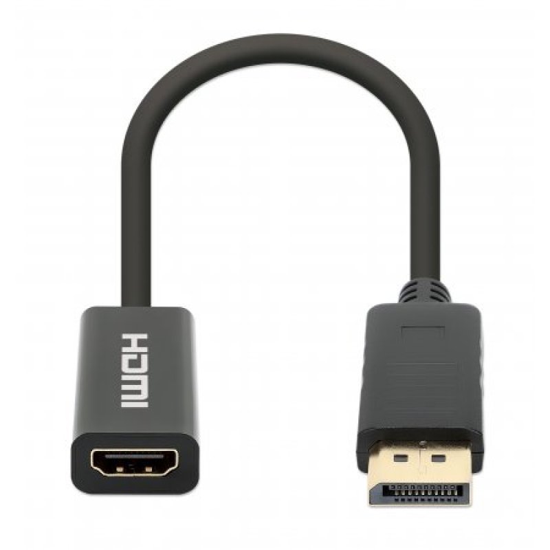 MANHATTAN 4K60Hz Aktiver DisplayPort auf HDMI-Adapter DisplayPort-Stecker auf HDMI-Buchse Kabeladapter mit Dongle