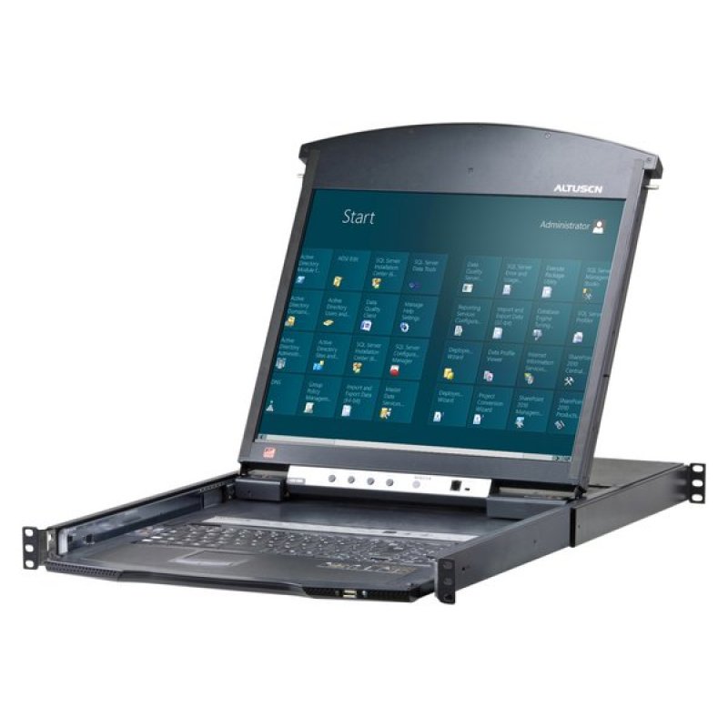 8-Port 19" LCD Cat5e/6 KVM Over IP Switch (Dual Rail)