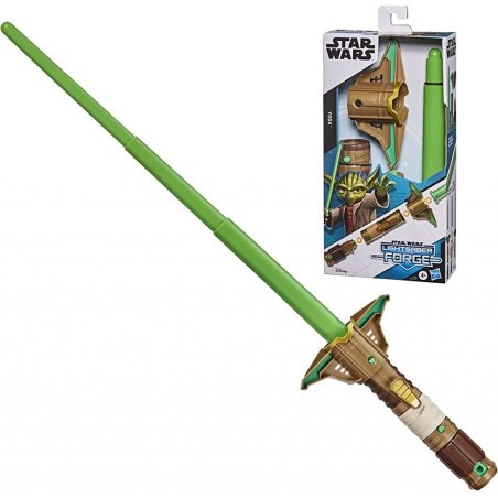 Star Wars Lightsaber Forge Yoda Extendable Green Lightsaber Customizable Roleplay Toy, Ages 4 and Up