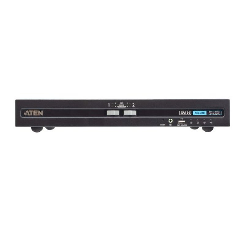 2P DVI 4K / USB Secure KVM Switch with Card Reader